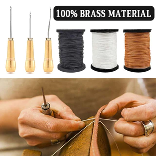 1 Conjunto kit De Reparo De Sapato Removível Ferramentas Artesanais De Couro Costura , Agulhas De