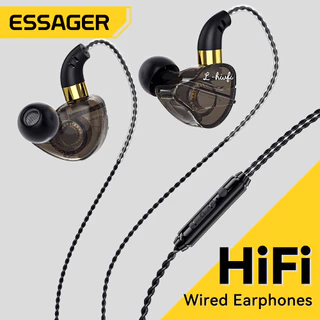Fone De Ouvido Com Fio Essager 3.5mm Tipo C Chip Digital Controle De Microfone Para iPhone 15 Android Samsung