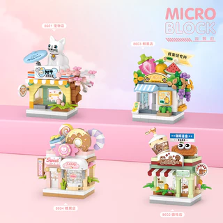 LOZ Cute Fun Shop Partículas De Diversão Montagem De Caixa Cega De Pequenos Blocos Brinquedos Infantis Mini Street View Decorações