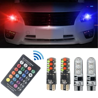 12V T10 LED Luz De Leitura Cúpula Do Carro W5W 194 168 5050 SMD RGB Cunha Lâmpada Largura Com Controle Remoto