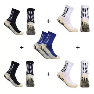 5 Pares De Meias Esportivas Antiderrapantes – Duráveis E Absorventes De Suor Para Futebol Basquete