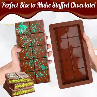 Molde Profundo Do Bloco Chocolate Silicone Para Encher Barras De Pistache
