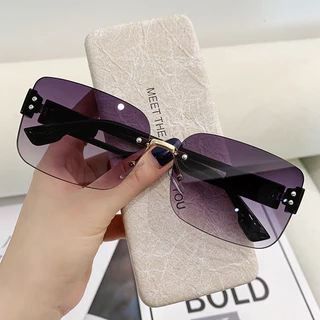 Novos Óculos de Sol de 2025 com Degradê e Armação sem Borda para Mulheres/Homens em Oferta na Shopee