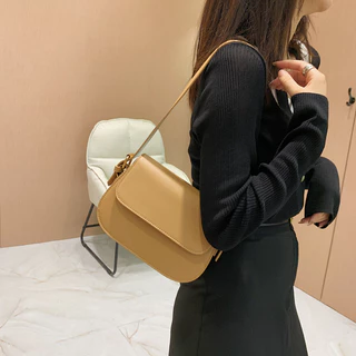 1 Bolsa De Ombro Feminina Com Abertura De Zíper De material PU Simples E Elegante , Adequada Para Compras Diárias Ativid