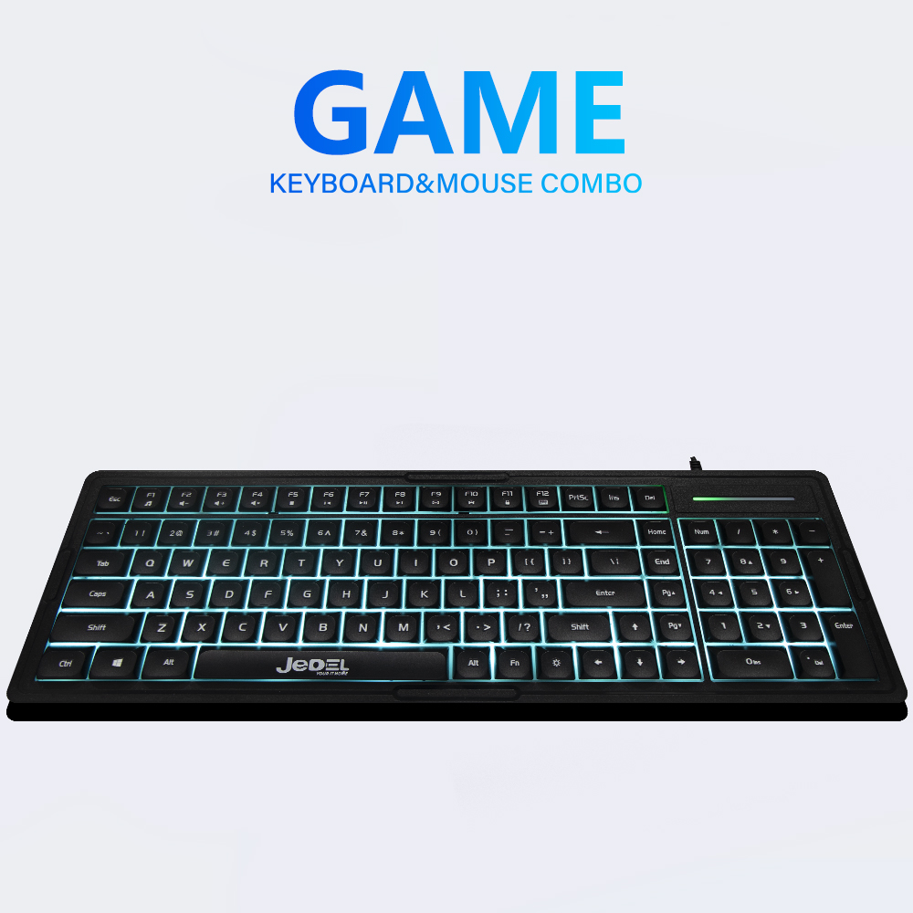 Teclado Mecânico Colorido USB Com Fio, Pés Ajustáveis, Tamanho Real para Computador
