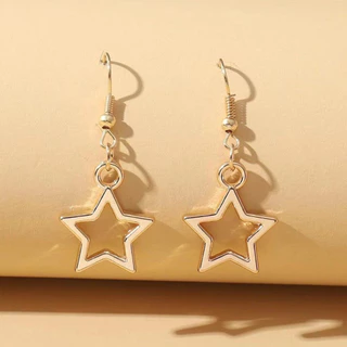 Brincos de Estrela de Cinco Pontas Moda Único Pingente Frio