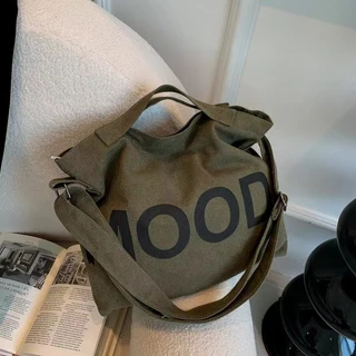 1pc Casual Minimalista De Grande Capacidade Tela Sólida De Cor Zíper Mulher Sacos De Tote Crossbody/﻿ Para Festivais/Vacation/Holiday