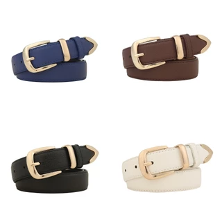 Mulher Pu Leather Horseshoe Buckle Sewing Retro Designer Cinto De Costura Senhora Jeans Vestido De Cintura Feito À Mão
