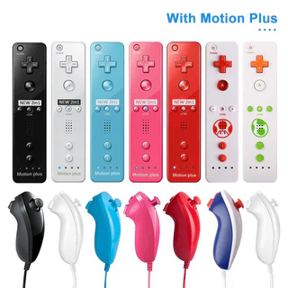 1 Conjunto Motion Plus Controlador Remoto Sem Fio Para Nintendo Wii U Nunchuck Joystick De Controle Joypad Com Sensor De Monção