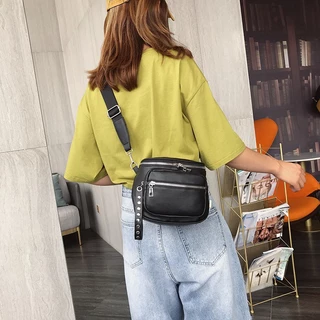 1pc Fashionable Casual mini Sólido Cor PU Zíper De Couro Com Múltiplos Bolsos Saco De Bolso De Corpo Cruzado Feminino/Para Festivais/Vacation