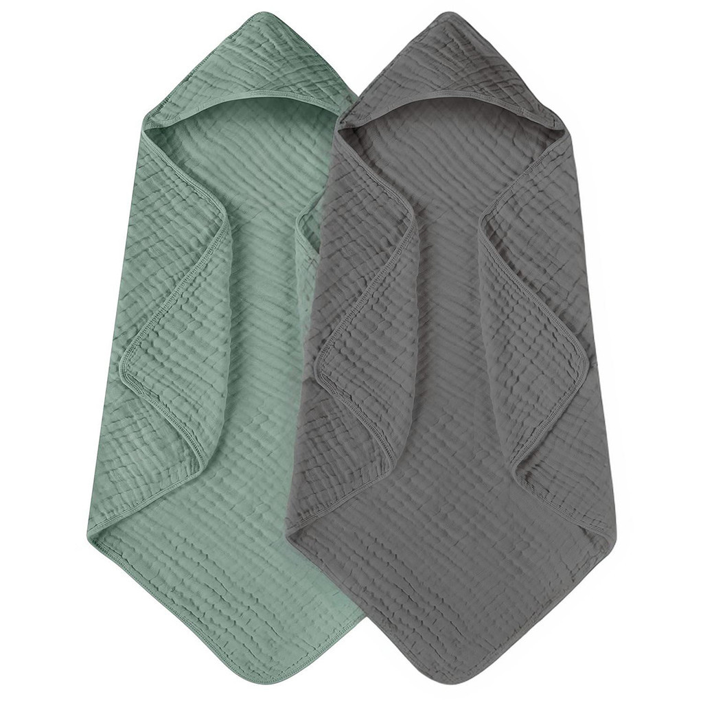 Toalhas De Bebê Com Capuz , Banho 100 % Algodão Muslin Para Bebês Absorventes Ultra Suaves E Respiráveis Crianças , Recém-Nascidos Essenciais