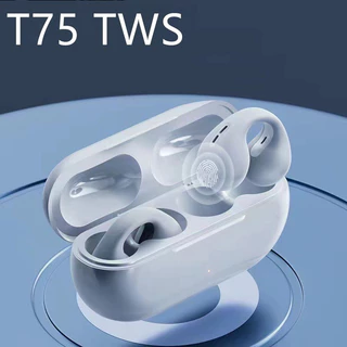 T75 Fone De Ouvido Bluetooth Sem Fio Condução Óssea Clipe Música Cancelamento Ruído HD Chamada Esportes Jogos