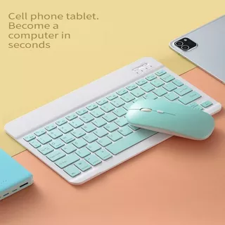 kit De Teclado E mouse Bluetooth Sem Fio Para Android/ios/iPad/Macaron/tablet