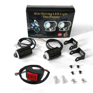 Com Interruptor 2 PCS Super Brilhante Motocicleta Exploradores De Faróis LED Projetor Fisheye Lens Moto Fog Auxiliar De