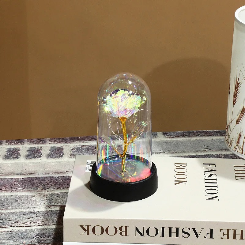 Imagem do produto Presente de Natal e Dia dos Namorados Rosa Eterna Flor LED em Vidro para Dama de Honra e Mães 6