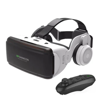 VR 3D Shinecon Capacete Casque Óculos 3D Realidade Virtual Para Smartphone De Proteção Fone De Ouvido Inteligente Binóculos Videogame Lente De Largura
