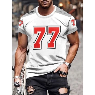 Homens Moda Moda Moda Moda Casual de Verão Basquetebol ao ar livre Rugby Ice Ball Camiseta de manga curta