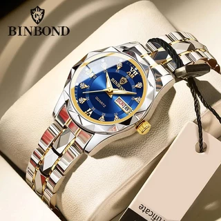 BINBIND Calendário De Negócios De Luxo Data Luz Noturna Elegante Relógio De Quartzo À Prova D