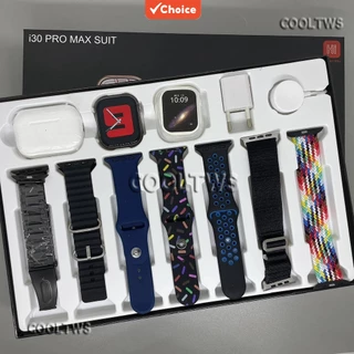 2023 Novo ARRIVAL i30 pro max SUIT Smartwatch Relógio Com Earbuds BOX 11 Em 1 Conjunto De Adaptadores De Carregador Sem Fio Smartband 9 Smart Bracelets Fitness