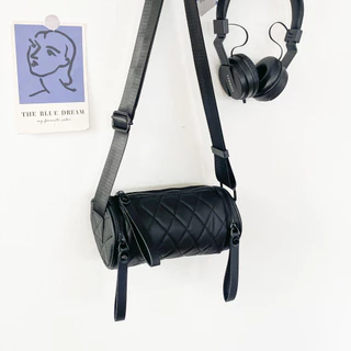 Bolsa cilíndrica losango Bolsa mensageiro de cor sólida com zíper Bolsa de travesseiro Bolsa balde