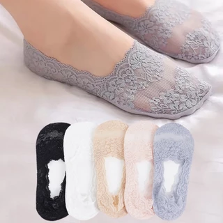 Meias de Cerejeira Femininas Meias de Boca Fina de Verão Silicone Antiderrapante Mou Raso Respirável