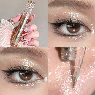 Streamer Brilho Fino Sombra Líquida Brilhante Sombra Líquida Perolada Diamante Super Brilhante Cristal Alto Brilho Bicho-da-seda Monocromático