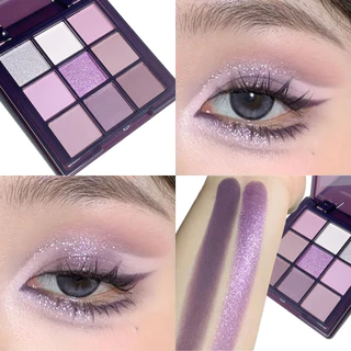 Roxo charme sonho menina nove paleta de sombra fumaça baixa saturação perolado fosco roxo quente menina multicolorido