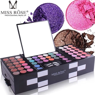 Caixa de Maquiagem com 142 Cores de Sombra Perolada e Mate, 3 Cores de Blush e Sobrancelhas