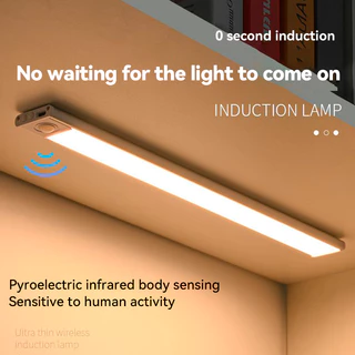 Sensor De Movimento LED Night Light USB Recarregável Noite Lâmpada Para Armário Cozinha Guarda-Roupa Escada Sem Fio Luz
