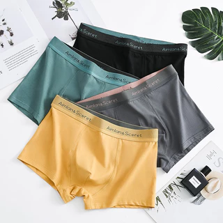 Roupas íntimas masculinas jovens Roupas íntimas masculinas Puro Algodão Graphene Confortável Personalidade respirável Boxer masculino de cintura média jovem da moda