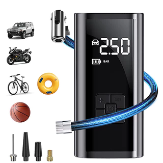 Mini Compressor De Ar Para Carro 12V , Bomba Infladora Sem Fio Com Luz LED , Inflador Portátil De Pneus De , Motocicleta