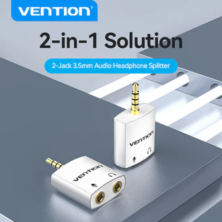 Vention Divisor De Áudio Estéreo De 3.5 Mm Com Adaptador De Fone De Ouvido/Microfone Para De Computador