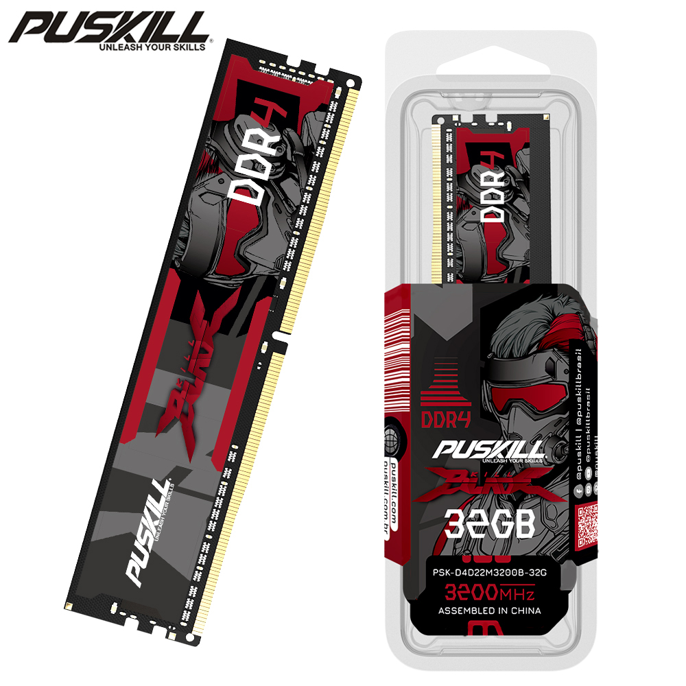 RAM De Mesa PUSKILL DDR4 32 Gb 16 8 1.2 V 3200 Mhz 2666 Memória DIMM Udimm De 288 Pinos