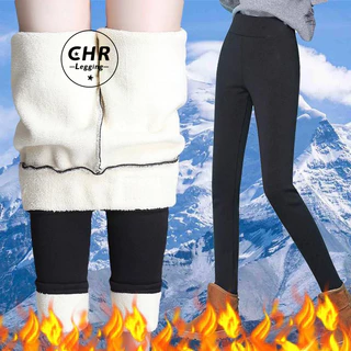 Meia-Calça Legging Feminina Cintura Alta Forrada De Lã De Veludo Elástico Alto