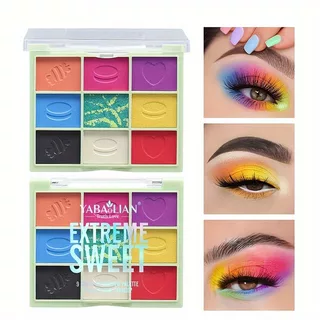 9 Paleta de Sombra Colorida Sombra Perolada Mate Mate Europeu Americano Maquiagem Sombra Perolada