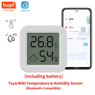 Tuya Sensor de Umidade e Temperatura Inteligente com Controle Remoto e APP