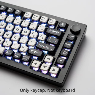 Conjunto de impressão de teclas Oem Tema Sublimação Artesanato PBT + PC Material Keycap de pudim translúcido leve de quatro lados adequado para 6.25 U Space 61 68 75 84 87 98 99 100 104 108