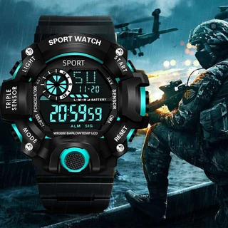 Novo Relógio De Camuflagem Multifuncional Masculino Esportivo Eletrônico Anti-Queda Alarme Luminoso