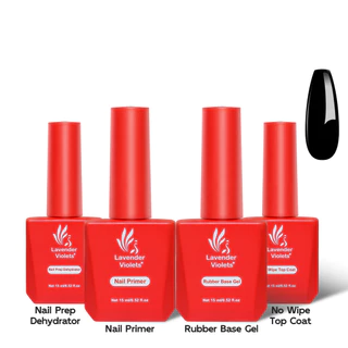 Conjunto de 4 x 15ml Capa de Base com Desidratador e Primer para Manicure de Longa Duração em Casa