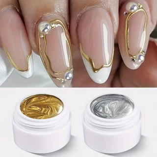 XEIJAYI 2 Peças De Esmalte Em Gel Metálico Pintado Para Unhas , Arte Criativo , Elástico , Pintura Com Cola Pintada , De em Oferta na Shopee