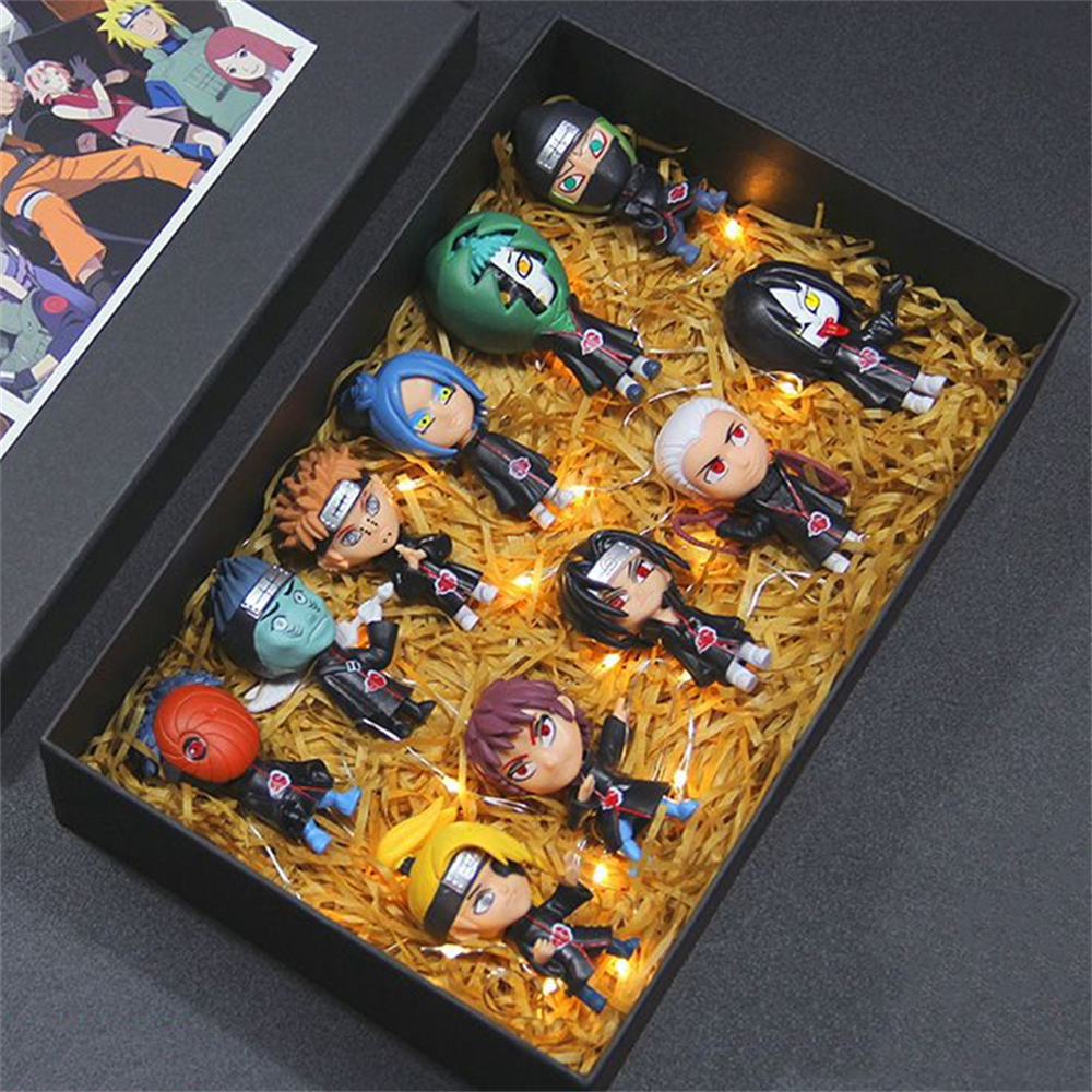 111 Pcs Naruto Akatsuki Mini Figuras 6-7cm Uchiha Itachiha Madara Konan Hidan Anime Decoração Modelo