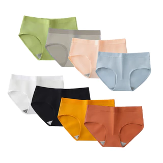 Calcinha feminina versão coreana Macaron Mid-Waist Girl Sexy