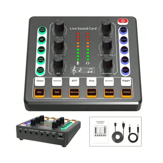 Kit Microfone Streaming Com Mixer De Áudio E Condensadormicrofone , Set Para , Live Broadcast . Podcast