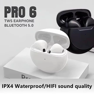 Novo Pro 6 TWS Fones De Ouvido Sem Fio Com Microfone Fone Bluetooth Esporte Correndo Para
