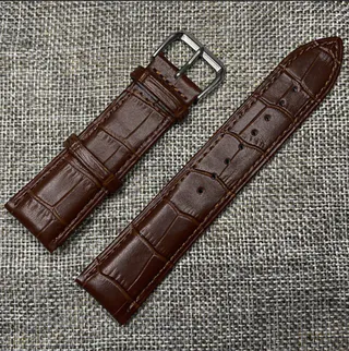 Venda direta da fábrica pulseira de couro genuíno padrão de crocodilo alça de fivela de pino padrão de bambu