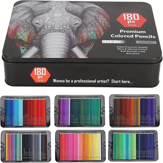 Lápis Coloridos , 180 Conjunto De Arte Núcleo Macio Profissionais Para Desenho , Coloração , Mistura E Camadas , Perfeito Adultos , Iniciantes Artistas