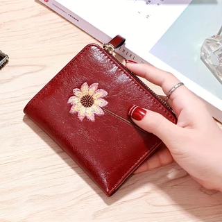 Carteira Feminina Pequena Bifold Womens Rfid , Compacta Mini Zipper Coin Card Purse for Teen Girl