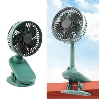 1 Unidade , Ventilador De Clipe De Mesa USB Recarregável-Mini Portátil Com Rotação De 180 Graus E Configurações De 3 Vel