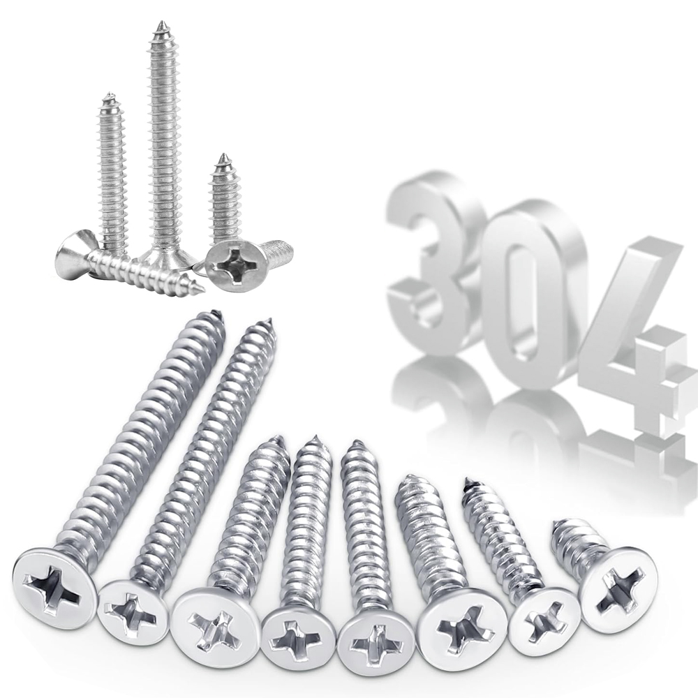 720 Tornillos Autorroscantes M3 M3.5 M4 M5 - Cabeza Plana Y Redonda Con Arandela - Para Madera Y Metal