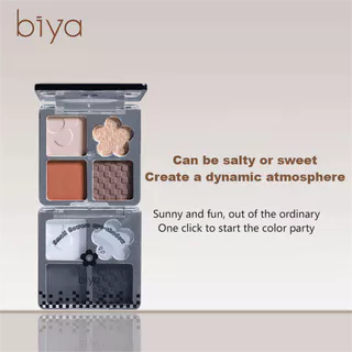 Biya 4 Cores Sombra Escura Fosco Perolado Fino Flash Mostrar Cor Beleza Irmã Imperial Esfumaçado Maquiagem Em Relevo Paleta De Sombras